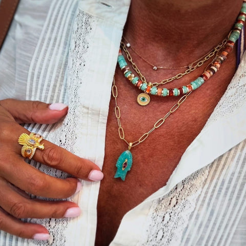 Fancy Carved Dag (Fish) Chain Necklace