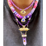 Amethyst Taweez Beaded Necklace