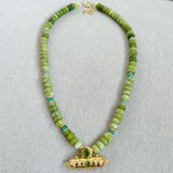 Peridot Green Serpentine Taweez Necklace