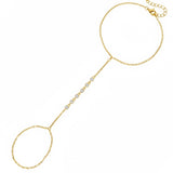 Pulsera con 6 tachuelas centrales festoneadas 