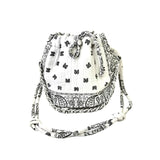 White Bandana Mini Bucket Bag