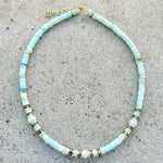 Ora Blue Opal Beaded Necklace