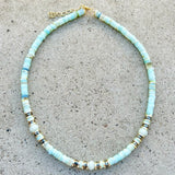Ora Blue Opal Beaded Necklace