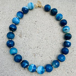 Faceted Blue Agate Necklace