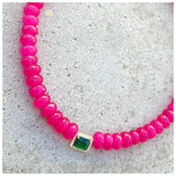 Taylor Bright Pink Chalcedony Necklace