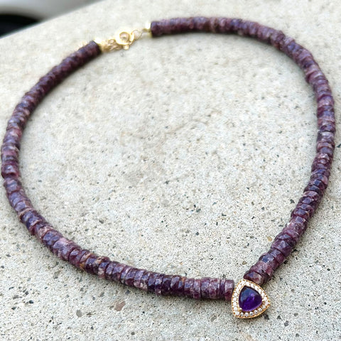 Lepidolite & Amethyst Liv Necklace