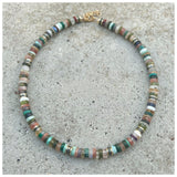 Short Striped Beaded Necklace