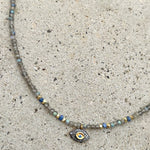 Labradorite Grey Diamonds Eye Necklace