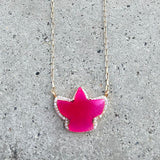 Eagle Queen Chalcedony & Pave Necklace