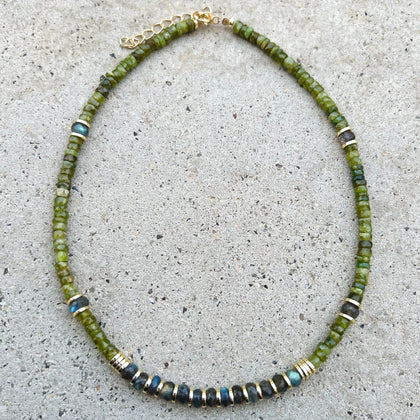 Claudia Peridot & Labradorite Necklace