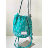 Aqua Bandana Mini Bucket Bag