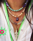 Claudia Purple & Aqua Opals Necklace