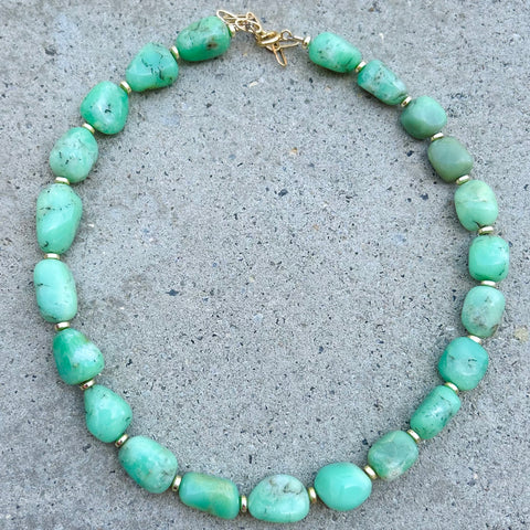 Chrysoprase Nuggets Necklace