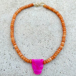 Bagheera Queen Chalcedony Orange Jade Necklace