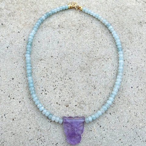 Bagheera Amethyst Blue Jade Necklace