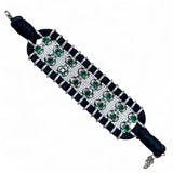 Daisy Green Black Woven Bracelet