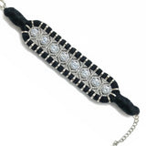 Cindy Black & Clear Woven Bracelet
