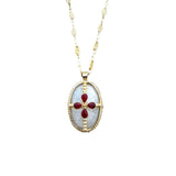King Henry Moonstone Garnet Necklace