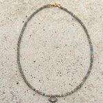 Labradorite Grey Diamonds Eye Necklace
