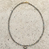 Labradorite Grey Diamonds Eye Necklace