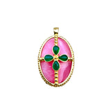 King Henry Pink Opal Green Onyx Necklace