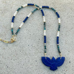 Lapis Larger Phoenix Assorted Gems Necklace