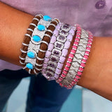 Meenakshi Turquoise Brown Woven Bracelet