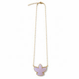 Eagle Pink Chalcedony & Pave Necklace
