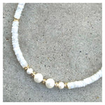 Diana 3 Pearls Moonstone Beaded Necklace