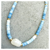 Sinay Light Blue Opal Beaded Necklace