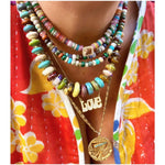 Collar de amor pavimentado retro funky