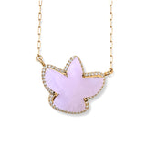 Eagle Pink Chalcedony & Pave Necklace