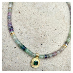 Athena Purple Fluorite Green Pendant Necklace