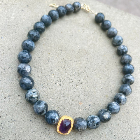 Emma Labradorite Amethyst Necklace