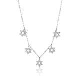 5 Small Pave Dangling Magen David Necklace