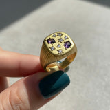 Constellation Amethyst Square Adjustable Ring