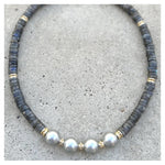 Diana 4 Pearls Labradorite Beaded Necklace
