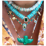 Malachite Baby Eagle Assorted Gemstones Necklace