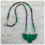 Malachite Phoenix Assorted Gems Necklace