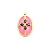 King Henry Pink Opal Black Onyx Necklace