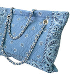 Blue Grey Bandana Tote Bag