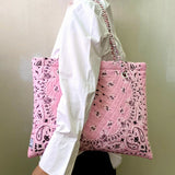 Blue Grey Bandana Tote Bag