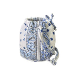 White & Blue Bandana Mini Bucket Bag