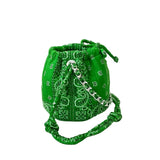 Bottega Green Bandana Mini Bucket Bag