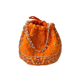 Orange Bandana Bucket Bag
