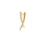 Pave Criss Cross Claw Earring