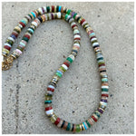 Long Striped Beaded Necklace