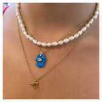 Small Carved Hamsa Chain Necklace