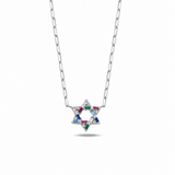 Small Nessa Baguette Magen David Paperclip Necklace