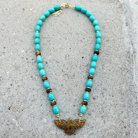 Tiger Eye Phoenix Necklace